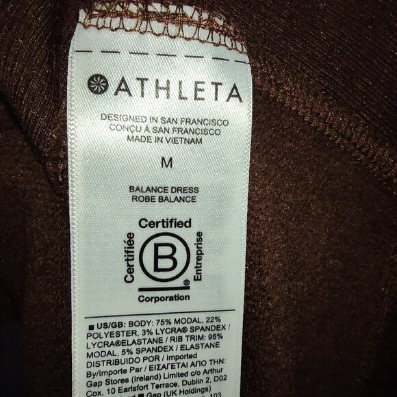 ATHLETA Balance Dress Heathered Mahogany Medium - Picture 6 of 7